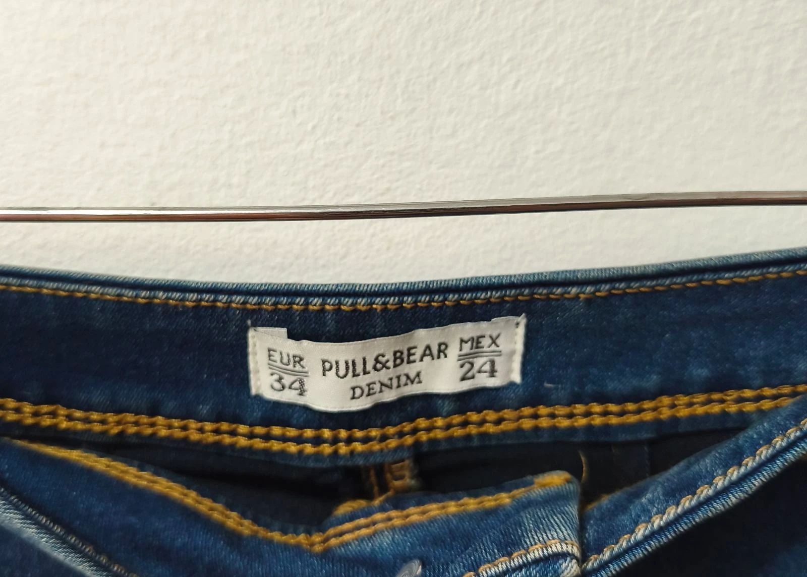 Short vaquero cintura alta azul Pull&Bear mujer Talla 34 – photo 4